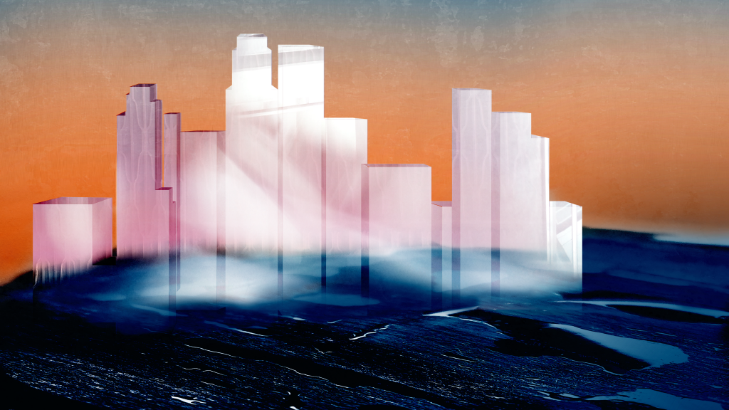 A group of white blocks.